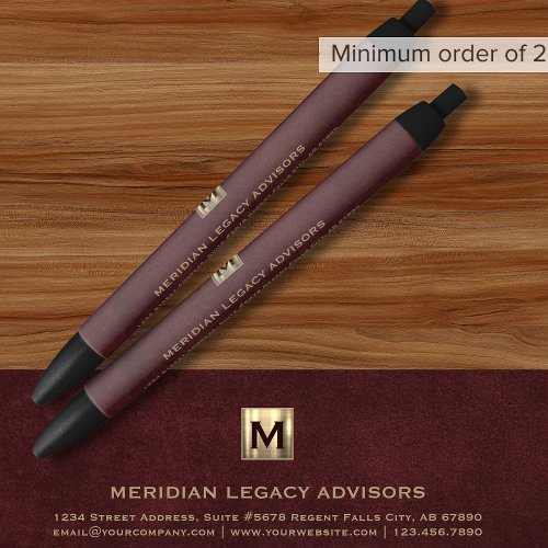 Luxe Monogram Burgundy Pen