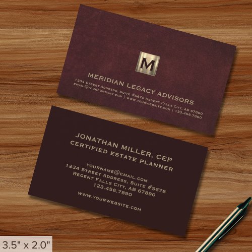 Luxe Monogram Business Card