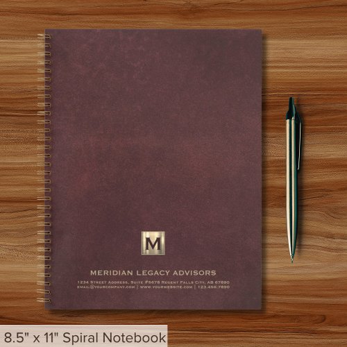 Luxe Monogram Business Notebook