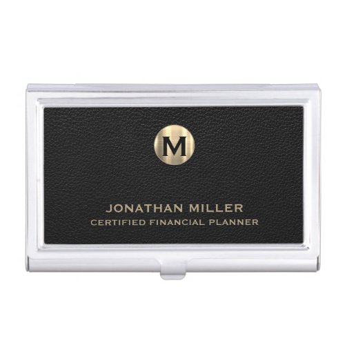 Luxe Monogram Metal Business Card Case