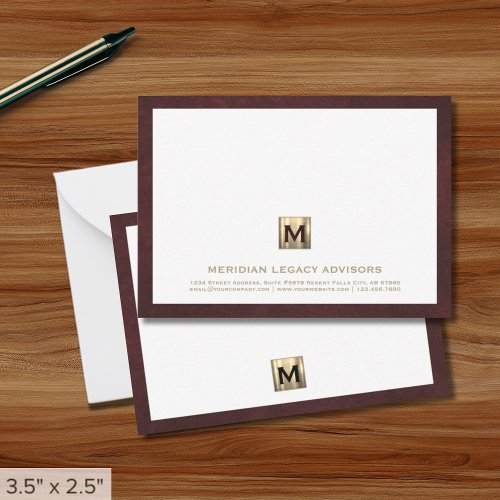 Luxe Monogram Note Card