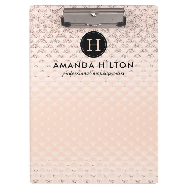 Luxe Monogram Rose Gold Clipboard (Front)
