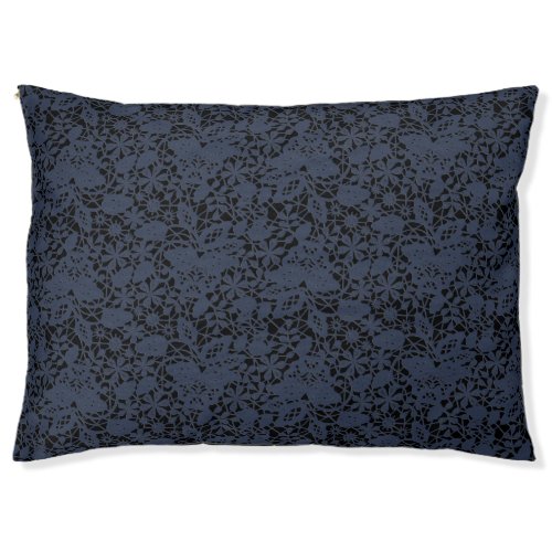LUXE NAVY BLACK LACE INSPIRED PET BED PILLOW