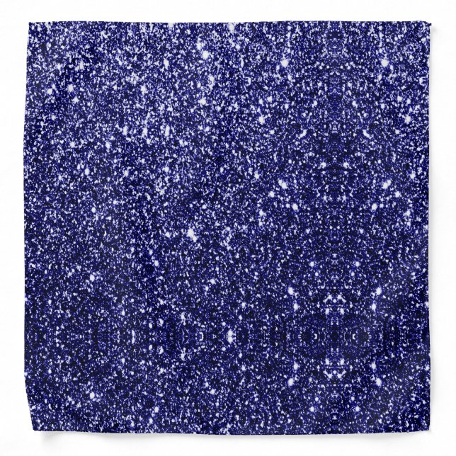 Luxe Navy Blue Metallic Glitter Party Bandana (Front)