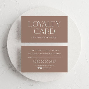 Luxe Neutral Taupe Upscale Customer Loyalty Card