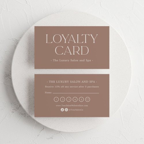 Luxe Neutral Taupe | Upscale Customer Loyalty Card