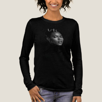 LUXE Noir High Fashion Portrait Long Sleeve T-Shir Tri-Blend Shirt