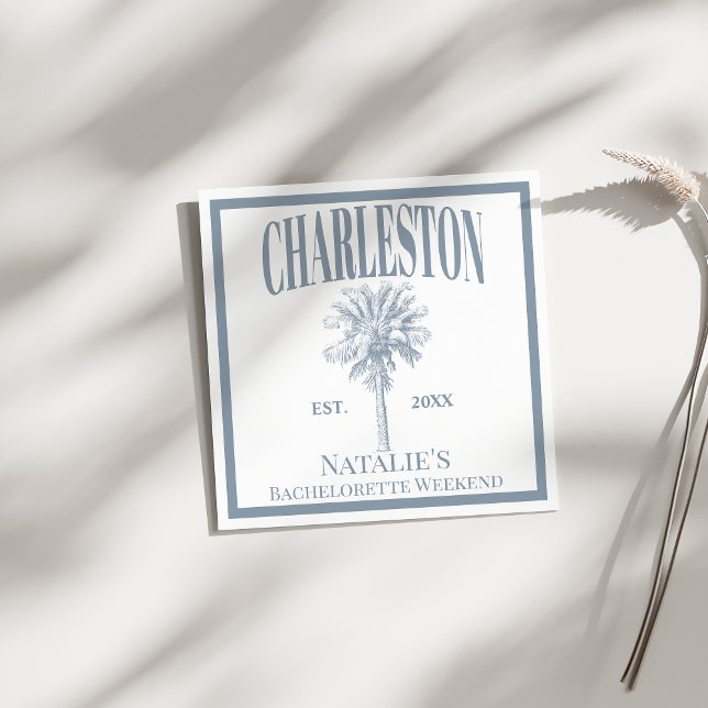 Luxe Palm Trees Charleston Coastal Bachelorette Napkins (Creator Uploaded)