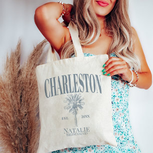 Luxe Palm Trees Charleston Coastal Bachelorette Tote Bag