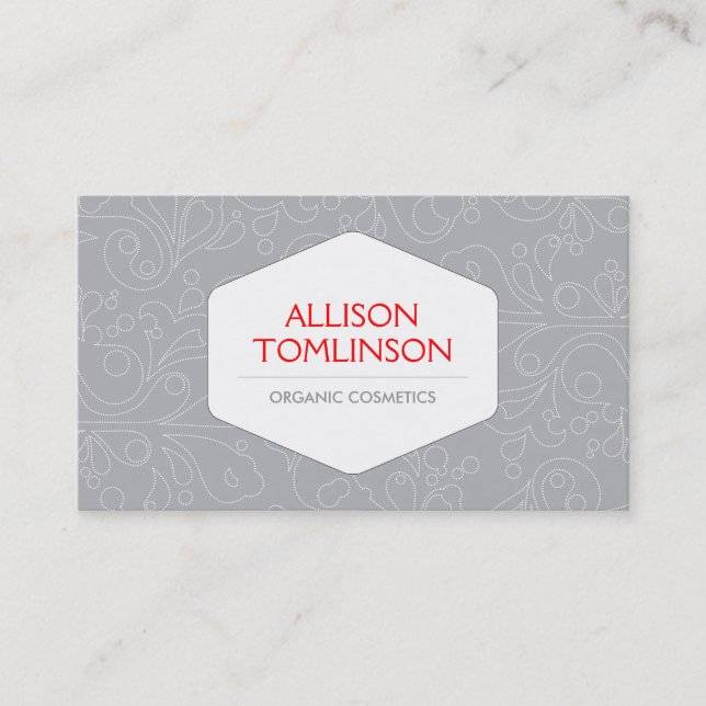 LUXE PERSONAL IDENTITY in RED & GRAY No. 2 Business Card (Front)