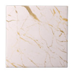 Luxe Pink and Gold Marble Ceramic Tile<br><div class="desc">A luxe modern motif of marble in unexpected pink and faux gold creates interest and intrigue on this ceramic tile. Art and design © 1201AM Design Studio | www.1201am.com</div>