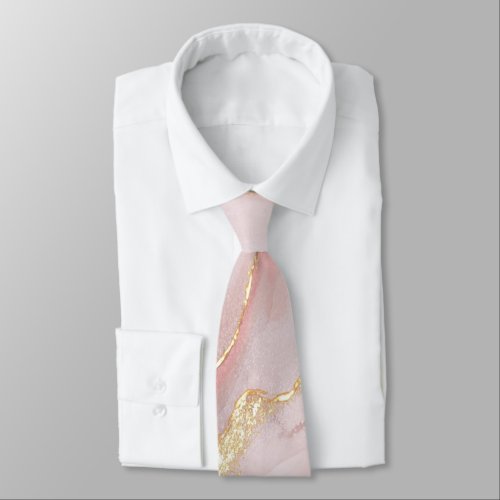 LUXE PINK GOLD MARBLE INSPIRED TIE