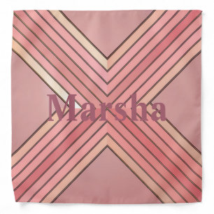 Luxe Pink Gold Stripes Bandana