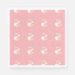 Luxe pink hearts vibrant romantic wallpaper napkins