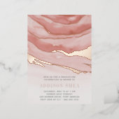 Luxe Pink Marble Graduation Party Foil Invitation (Standing Front)