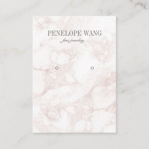 Luxe Pink Marble Jewelry  Earring display Business Card