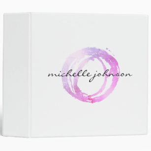 Luxe Pink Painted Circle Designer Binder