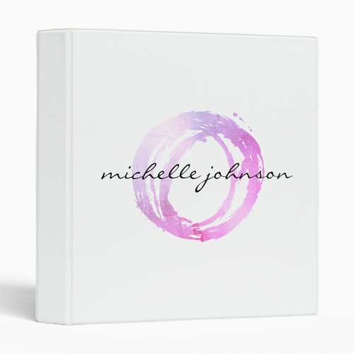 Luxe Pink Painted Circle Designer Binder