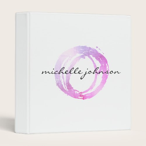 Luxe Pink Painted Circle Designer Binder
