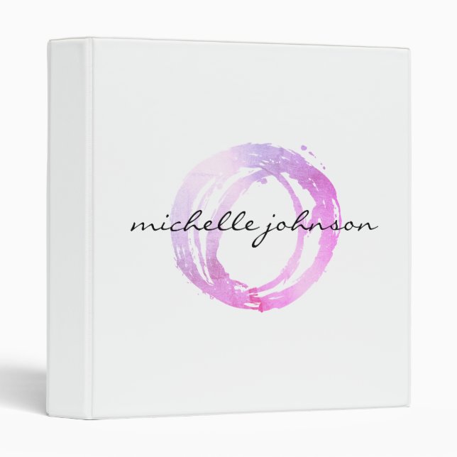 Luxe Pink Painted Circle Designer Binder (Front/Spine)