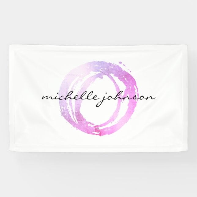 Luxe Pink Painted Circle Designer Logo Banner (Horizontal)