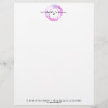 Luxe Pink Painted Circle Designer Logo Letterhead<br><div class="desc">An organic painted circle in pink and purple hues becomes a luxe logo on this designer letterhead template with the addition of your name or business name in a chic type treatment. Elevate your brand with this modern design sure to stand out in a crowd and leave a lasting impression....</div>