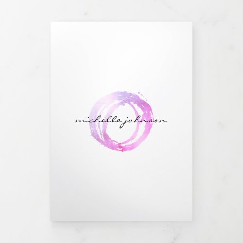 Luxe Pink Painted Circle Logo Brochure