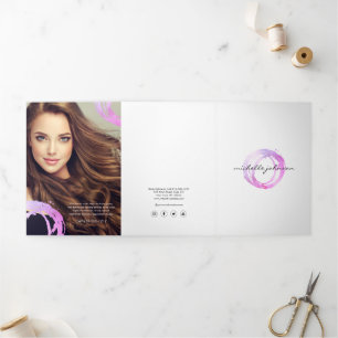 Luxe Pink Painted Circle Logo Brochure