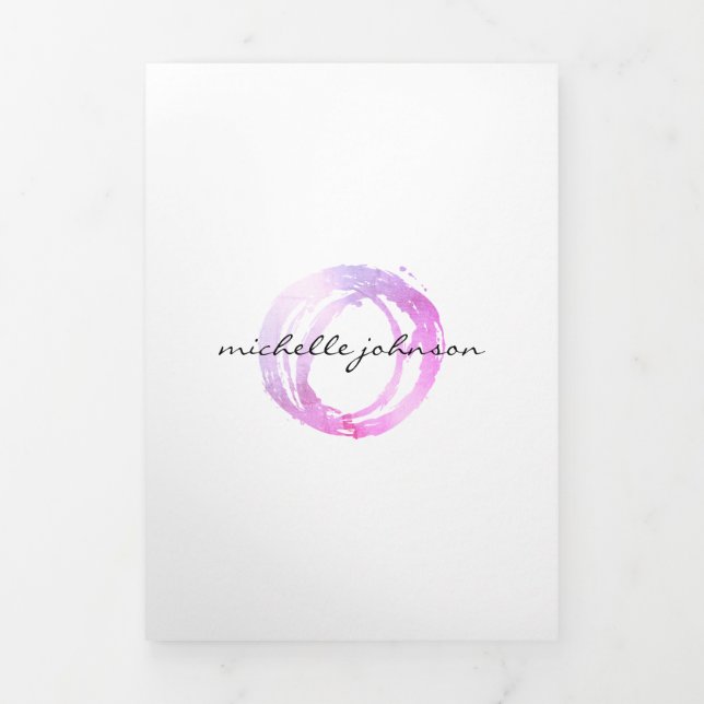 Luxe Pink Painted Circle Logo Brochure (Cover)