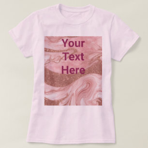Luxe Pink Rose Gold Custom Text Basic T-Shirt