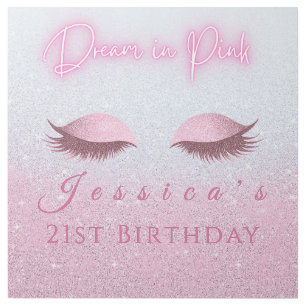 Luxe Pink & Silver Dream in Pink Birthday Gallery Wrap
