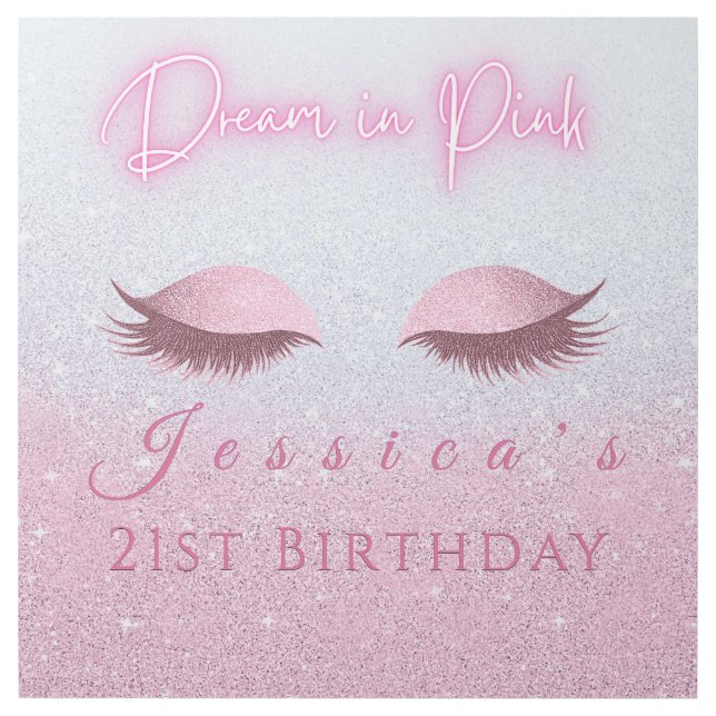 Luxe Pink & Silver Dream in Pink Birthday Gallery Wrap (Front)