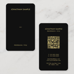 Luxe Premium Pearl Gold Font QR Code Oceania Size Business Card