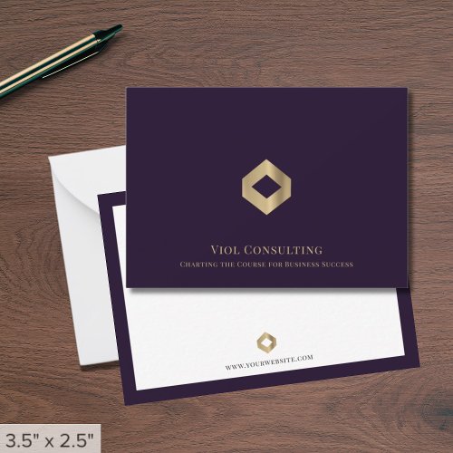 Luxe Professional Note Cards with Diamond Logo