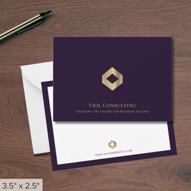 Luxe Professional Note Cards with Diamond Logo (Creator Uploaded)