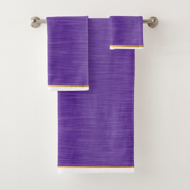 LUXE PURPLE GOLD BATHROOM TOWEL SET (Insitu)