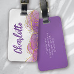 Luxe Purple Gold Personalized Luggage Tag<br><div class="desc">Level up your luggage with this gorgeous personalized luggage tag</div>