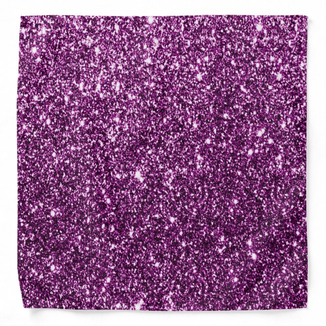 Luxe Purple Metallic Glitter Party Bandana (Front)