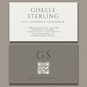 Luxe QR Code Luxury Boutique Fashion Business Card