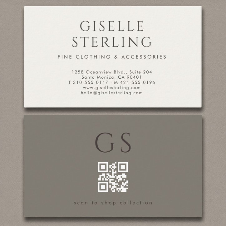 Luxe QR Code Luxury Boutique Fashion Business Card