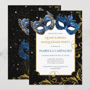 Luxe Quinceañera Masquerade Party Invitation