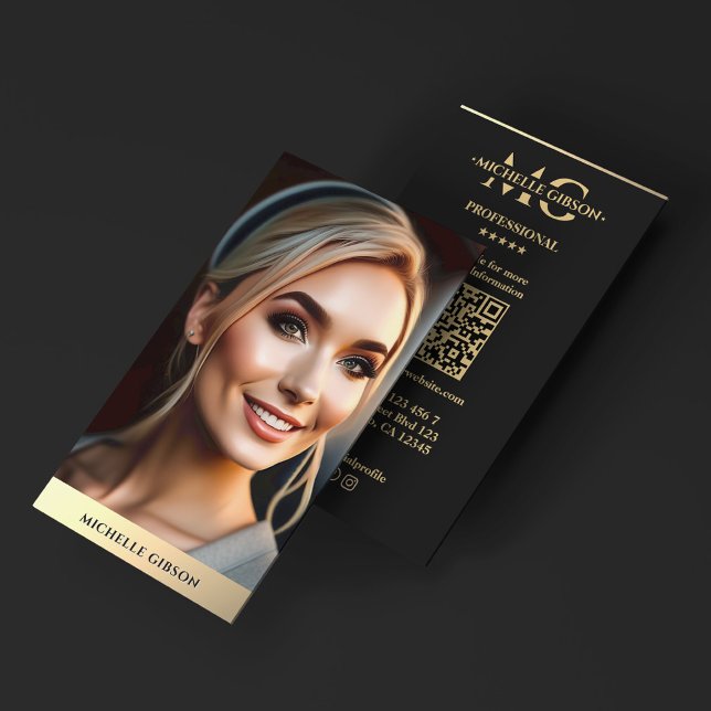 Luxe Realtor Photo Faux Gold Marketing Monogram  Business Card (Luxe Realtor Photo Faux Gold Marketing Monogram Business Card
)