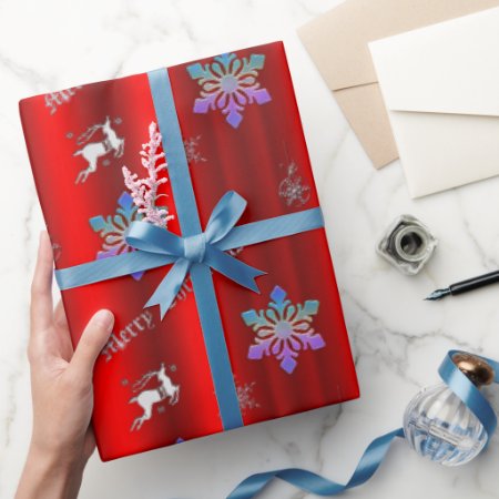 Luxe Red Christmas with Silver Reindeer