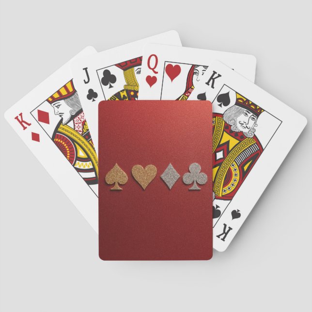 Luxe Red Gold Silver Card Deck (Back)