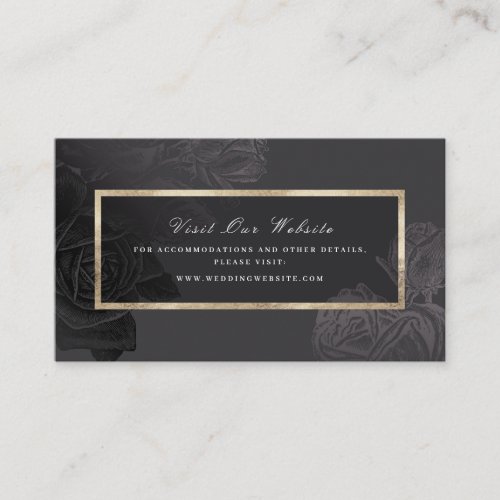 Luxe rose black gold vintage website Insert card