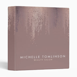 Luxe Rose Gold Confetti Rain Pattern Binder