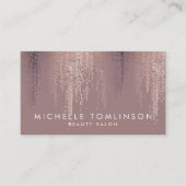Luxe Rose Gold Confetti Rain Pattern Business Card (Front)