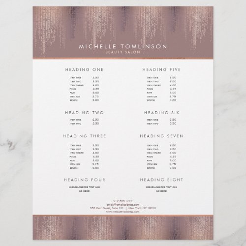 Luxe Rose Gold Confetti Rain Pattern Flyer