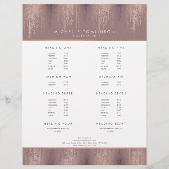 Luxe Rose Gold Confetti Rain Pattern Flyer (Front)