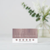 Luxe Rose Gold Confetti Rain Pattern Loyalty Card (Standing Front)